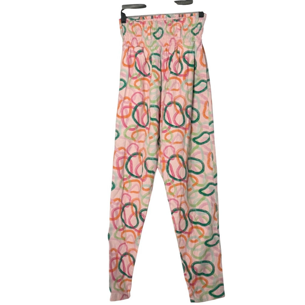 Lucy & Yak Alexa Trousers Pink Circle Abstract Organic Cotton Pants - XSmall - Picture 2 of 6